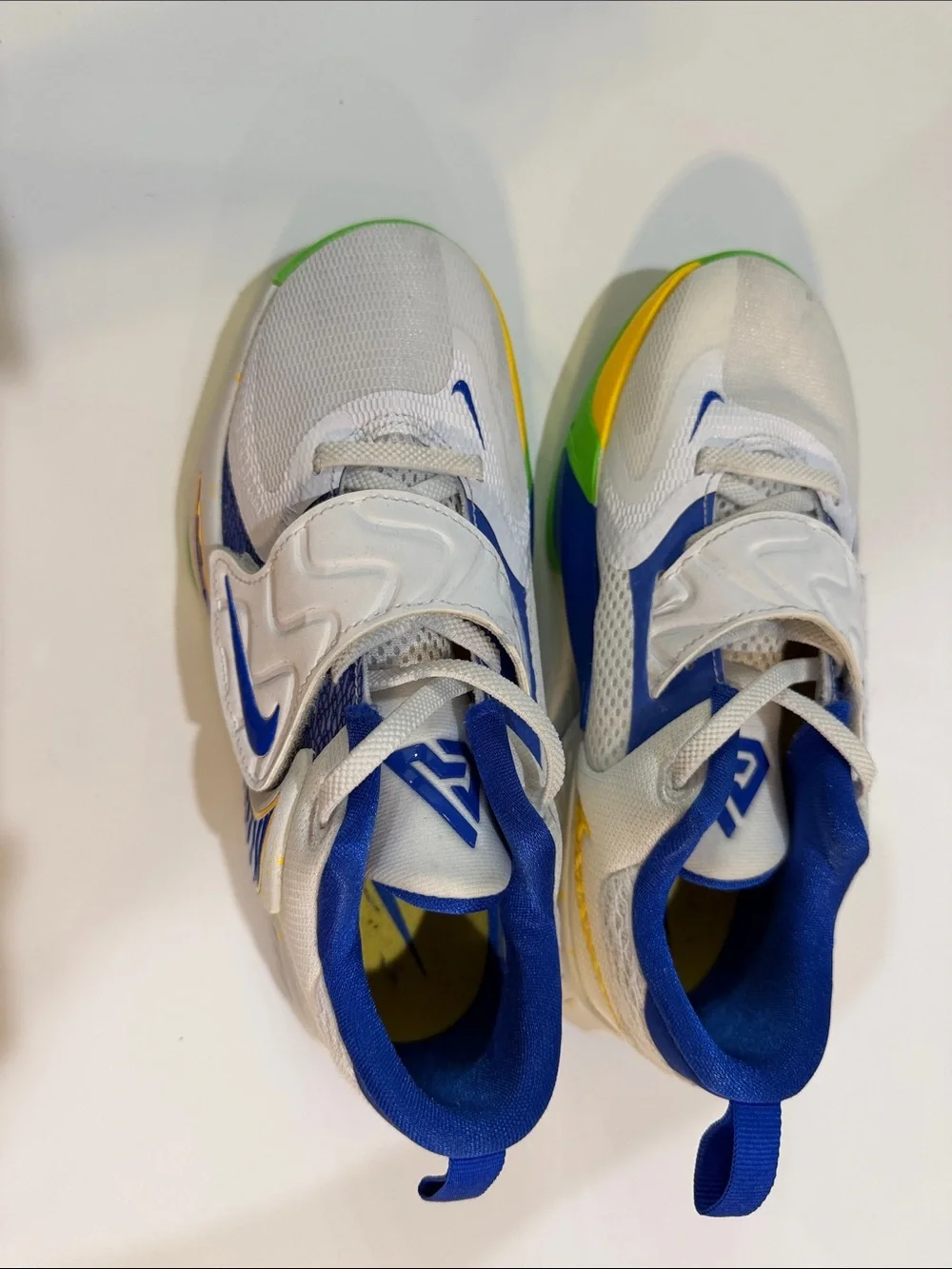 Nike Kids Basketball Shoes | Size 2Y | White / Royal Blue / Green